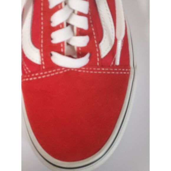 Vans Off The Wall Red Suede and Canvas Sneakers Size W/8, M/6.5 - Picture 2 of 7